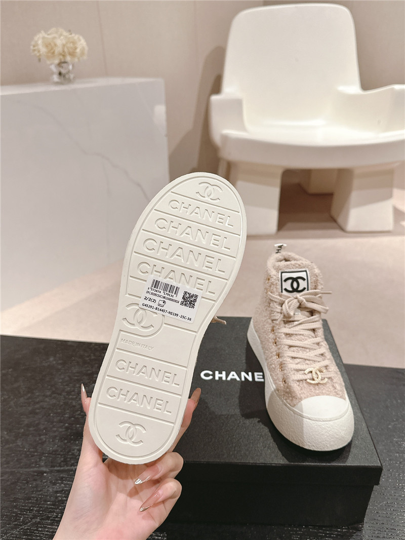 Ch**el high top sneakers beige