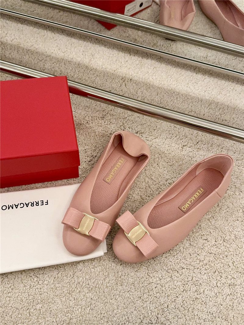 Ferragamo Vara Bow Ballet Flat Pink