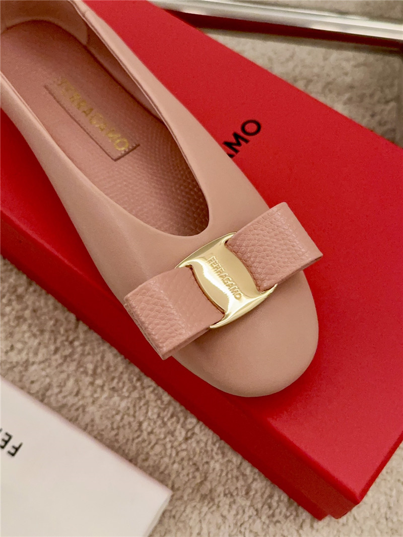 Ferragamo Vara Bow Ballet Flat Pink