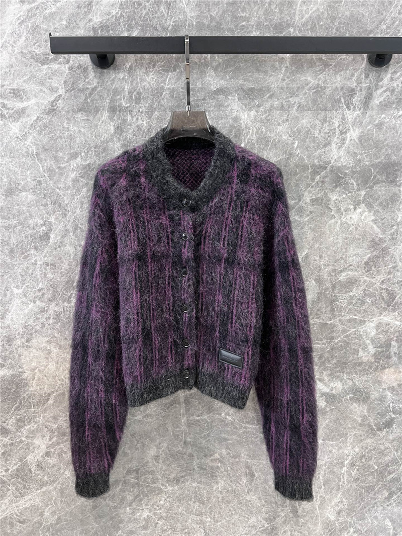 A1exa*der wang plaid mohair cardigan purple
