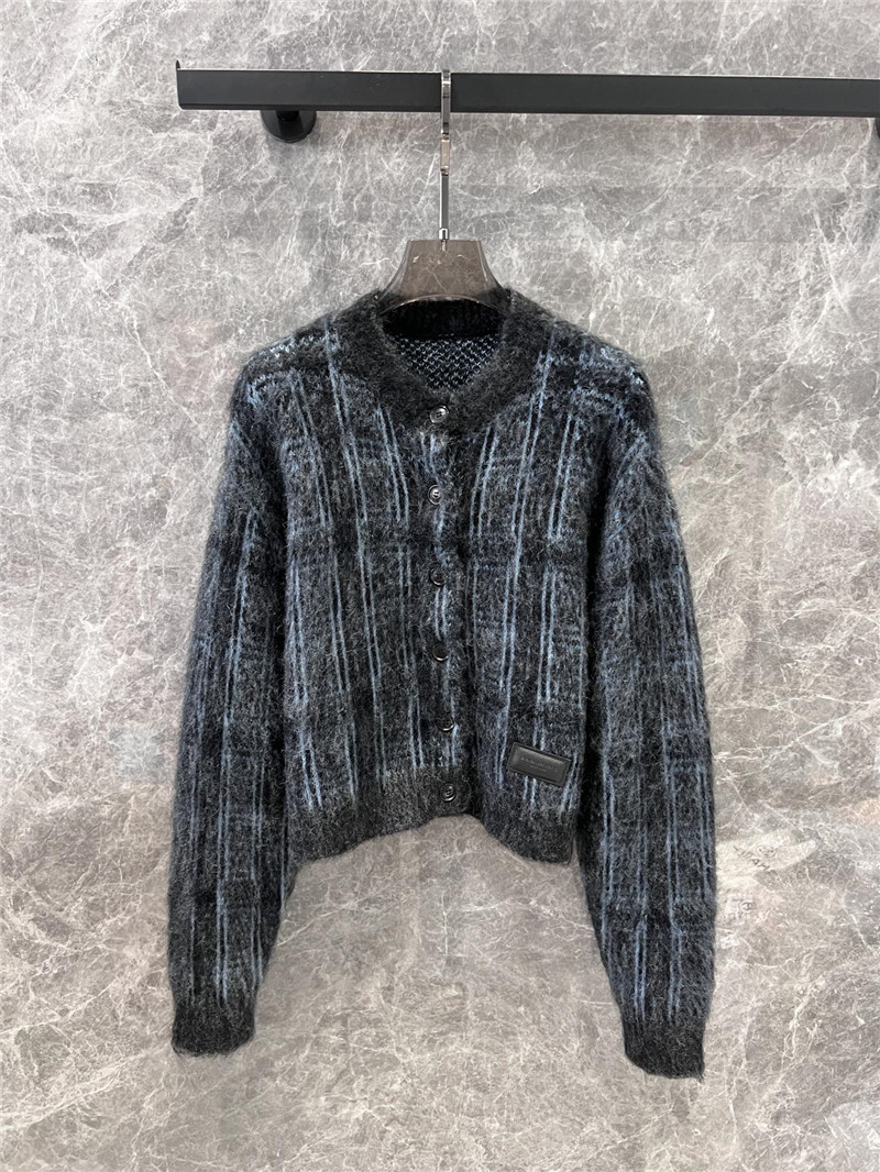 A1exa*der wang plaid mohair cardigan grey