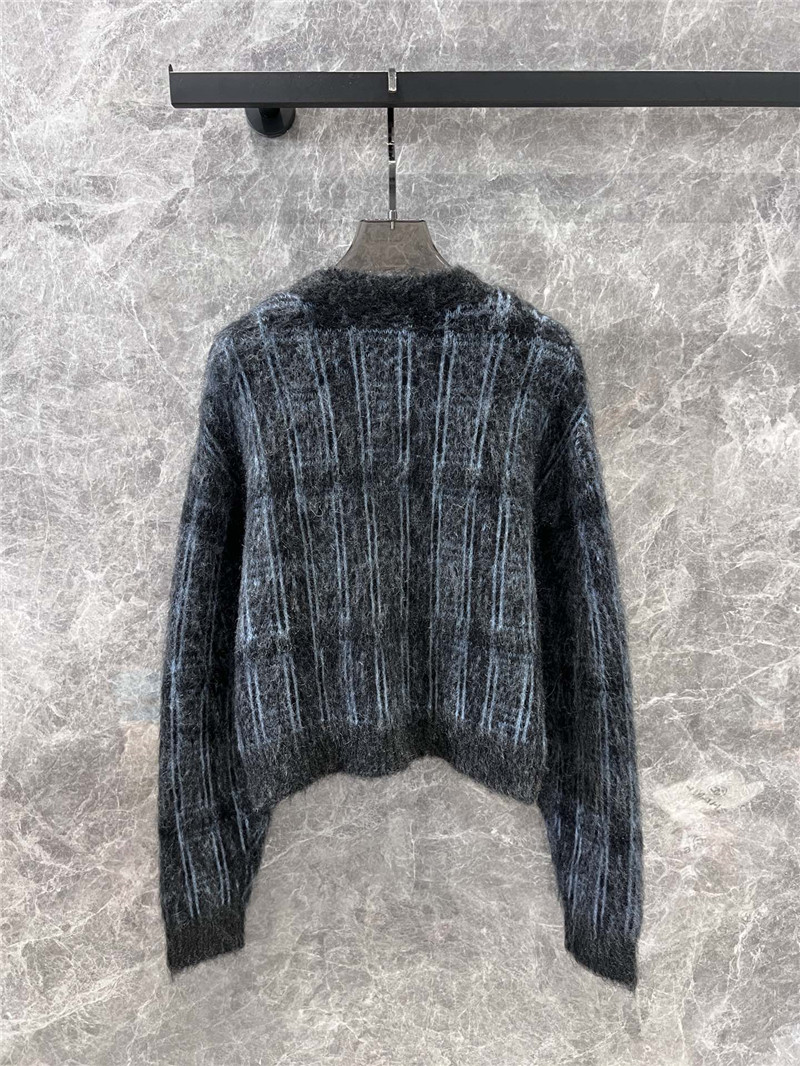 A1exa*der wang plaid mohair cardigan grey