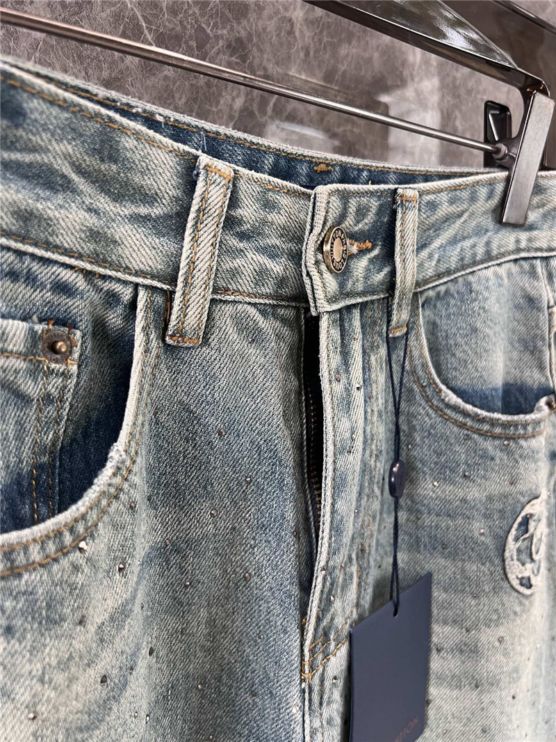 l0vis Vvtt0n lv rhinestone denim trousers