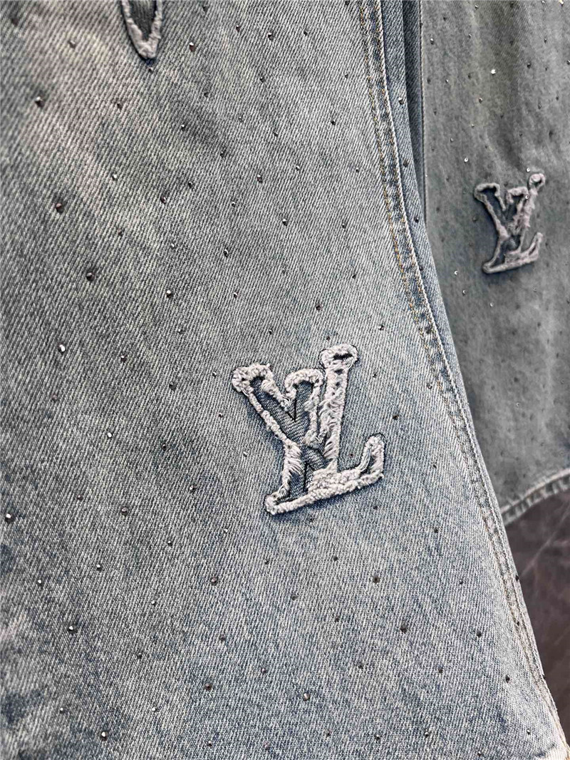 l0vis Vvtt0n lv rhinestone denim trousers