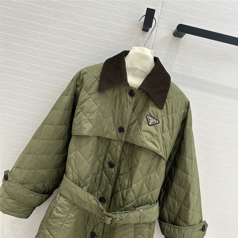 pra*a D1am0nd quilted trench coat