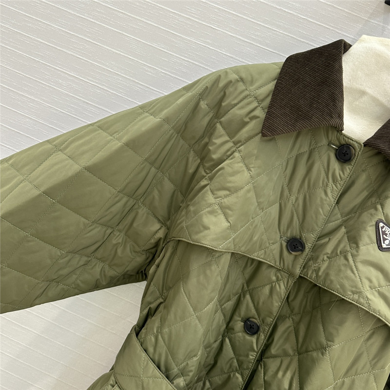 pra*a D1am0nd quilted trench coat