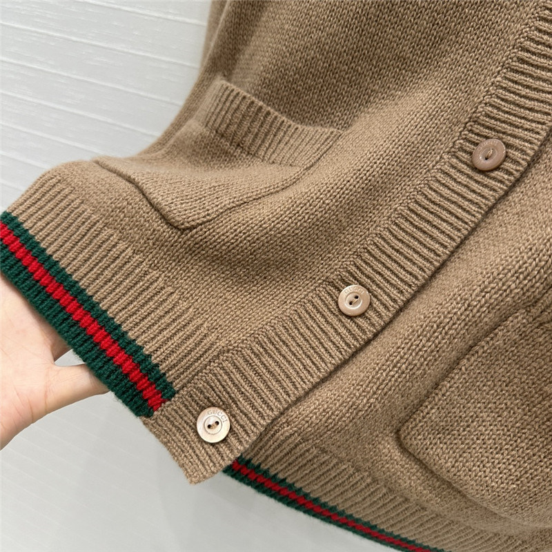 Gvc*1 brown cardigan with web finishes