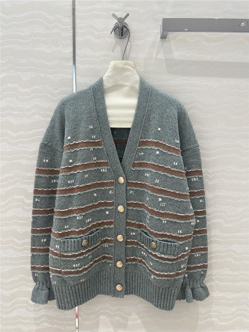 Ch**el striped cashmere coat