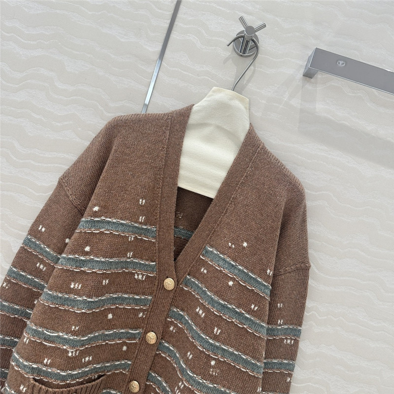 Ch**el striped cashmere coat