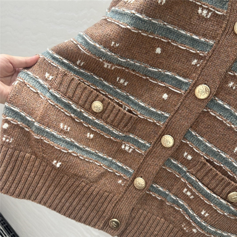 Ch**el striped cashmere coat