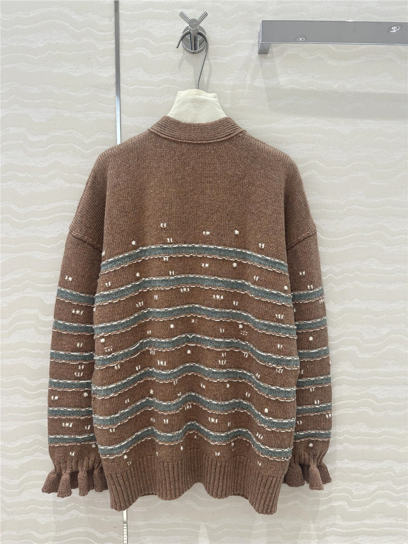 Ch**el striped cashmere coat