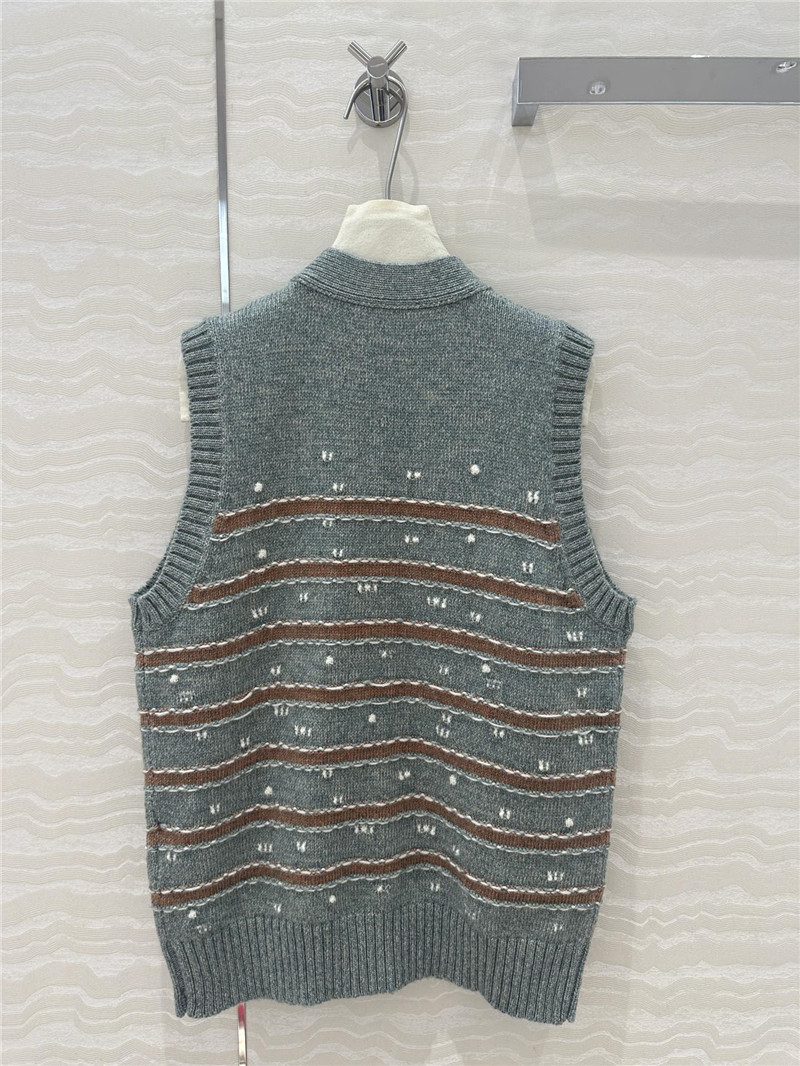 Ch**el striped cashmere vest coat