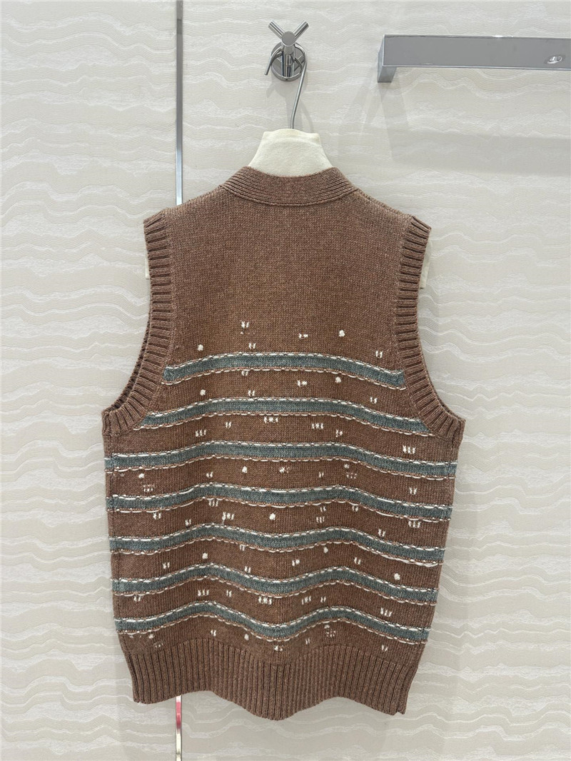 Ch**el striped cashmere knitted vest