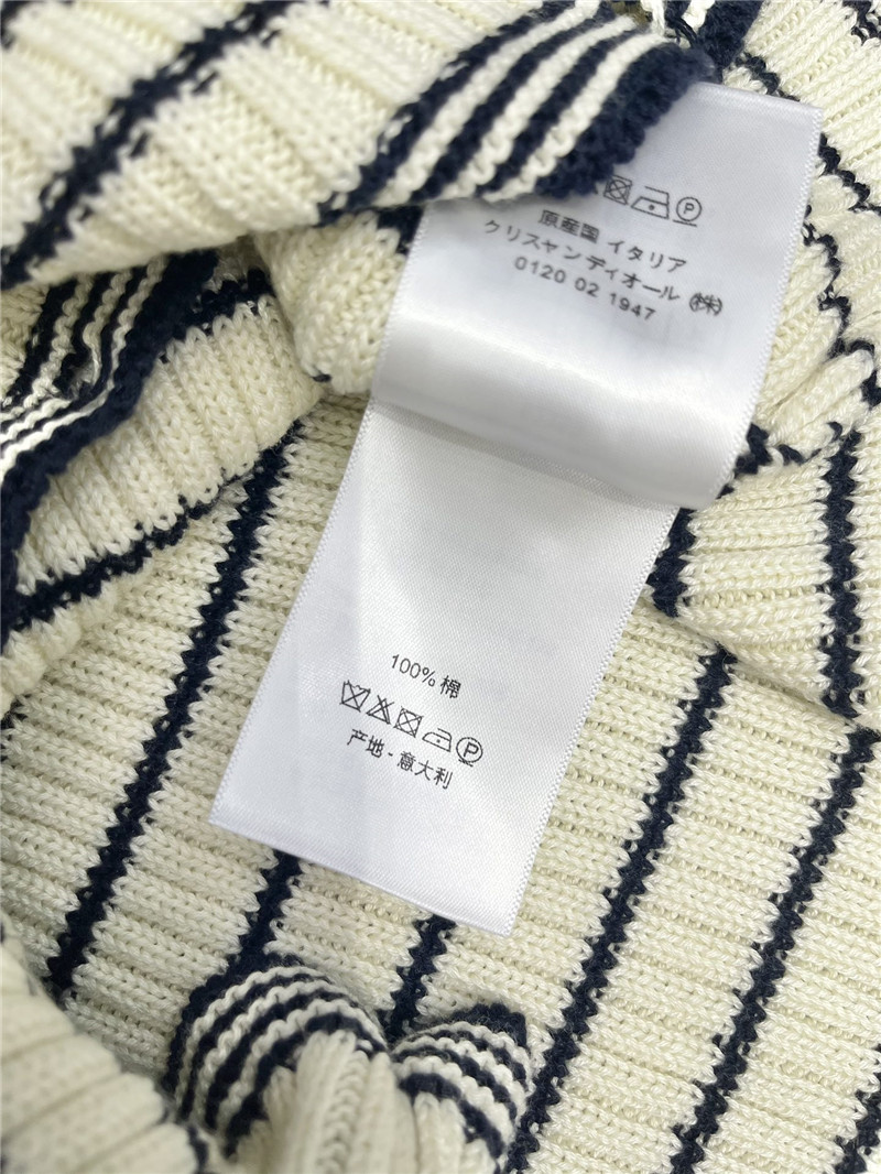 D10r marinière ribbed cotton knit sweater white