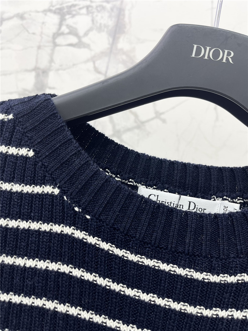 D10r marinière ribbed cotton knit sweater navy