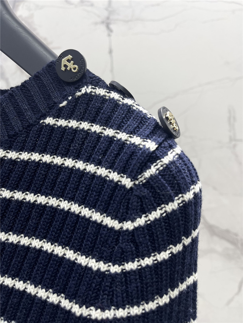 D10r marinière ribbed cotton knit sweater navy