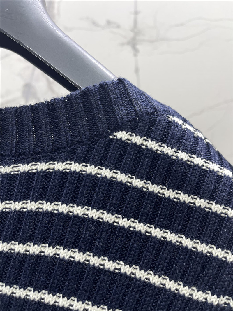 D10r marinière ribbed cotton knit sweater navy