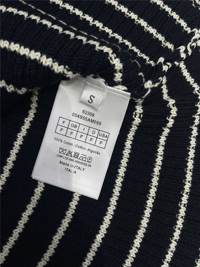 D10r marinière ribbed cotton knit sweater navy