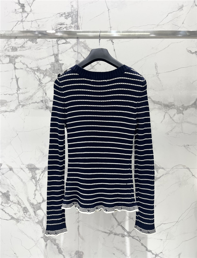 D10r marinière ribbed cotton knit sweater navy