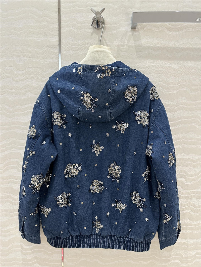 M1um1u cotton hooded jacket