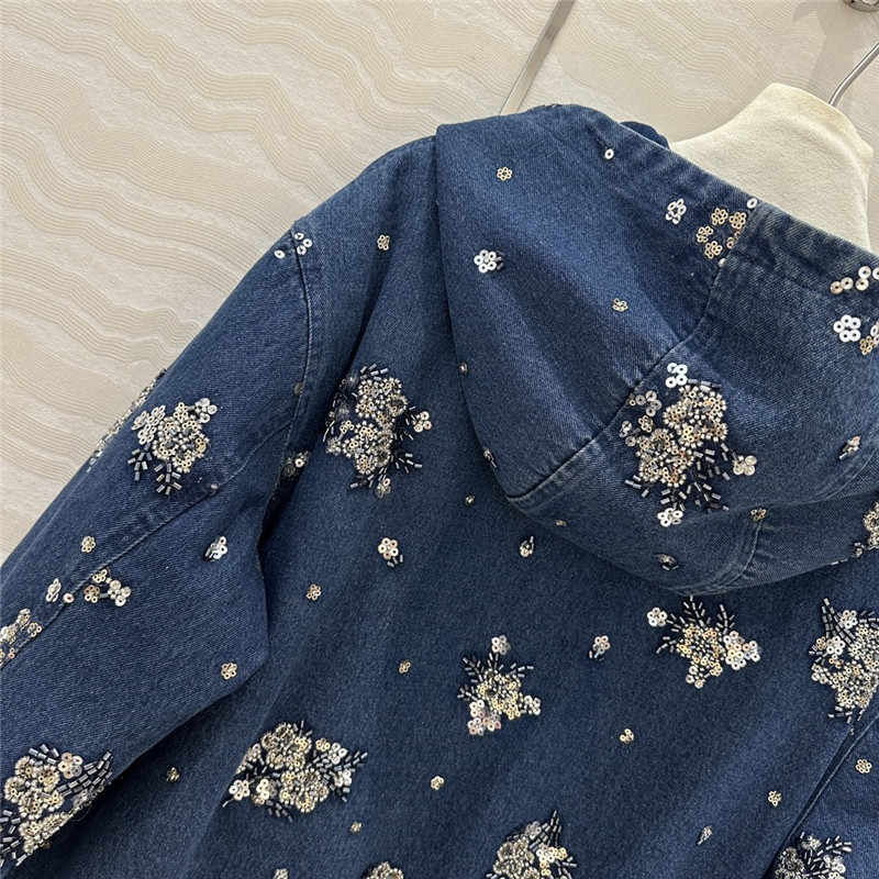 M1um1u cotton hooded jacket