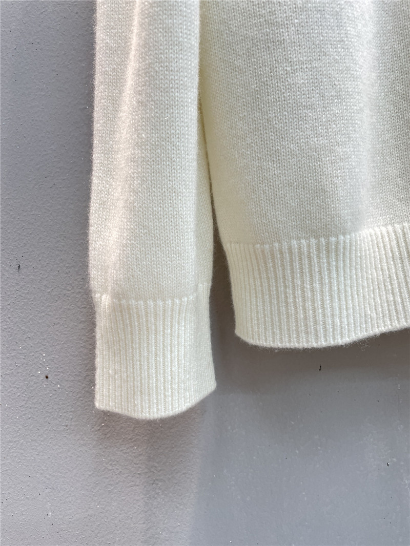 Ch**el sequin embroidered wool sweater in white