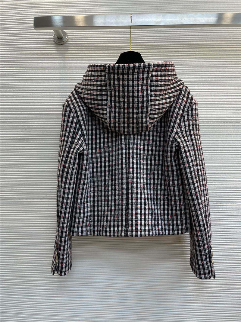 Ch**el plaid hooded jacket