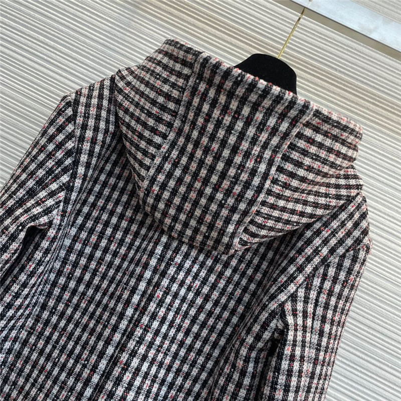 Ch**el plaid hooded jacket