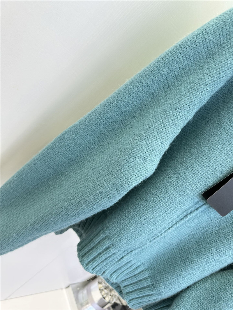 F**di fur-trim hooded zip sweater blue