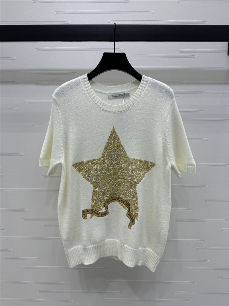 D10r embroidered wool t-shirt white