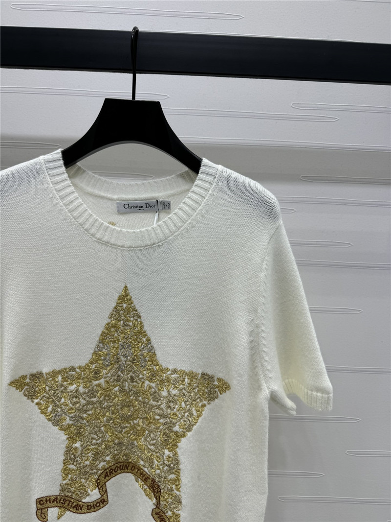 D10r embroidered wool t-shirt white