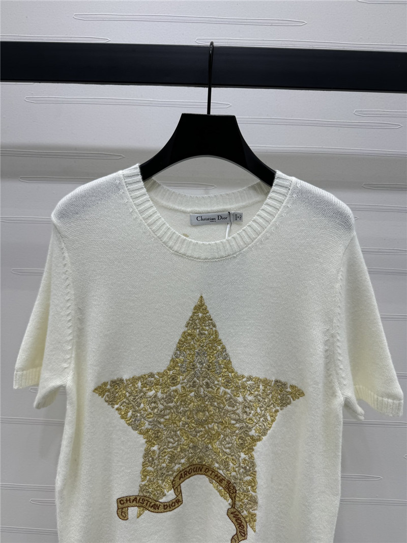 D10r embroidered wool t-shirt white