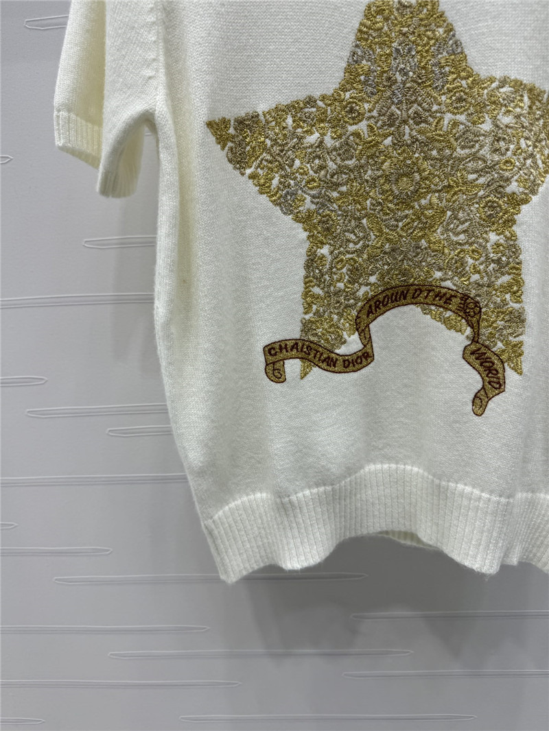 D10r embroidered wool t-shirt white