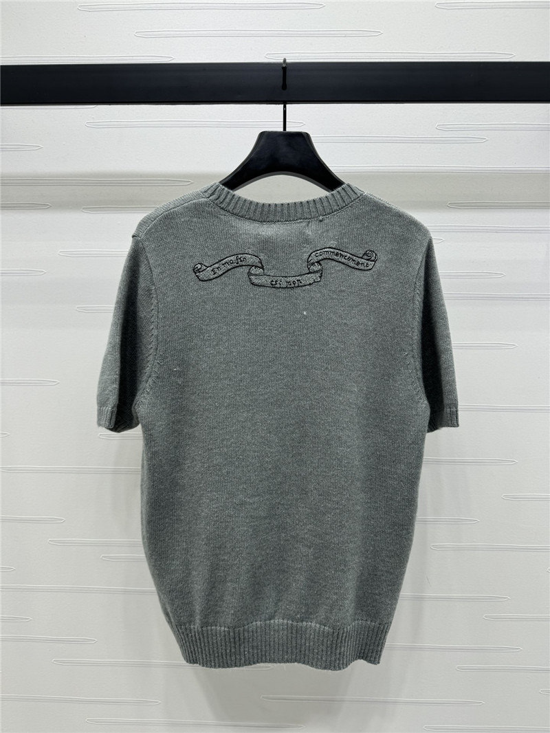 D10r embroidered wool t-shirt grey