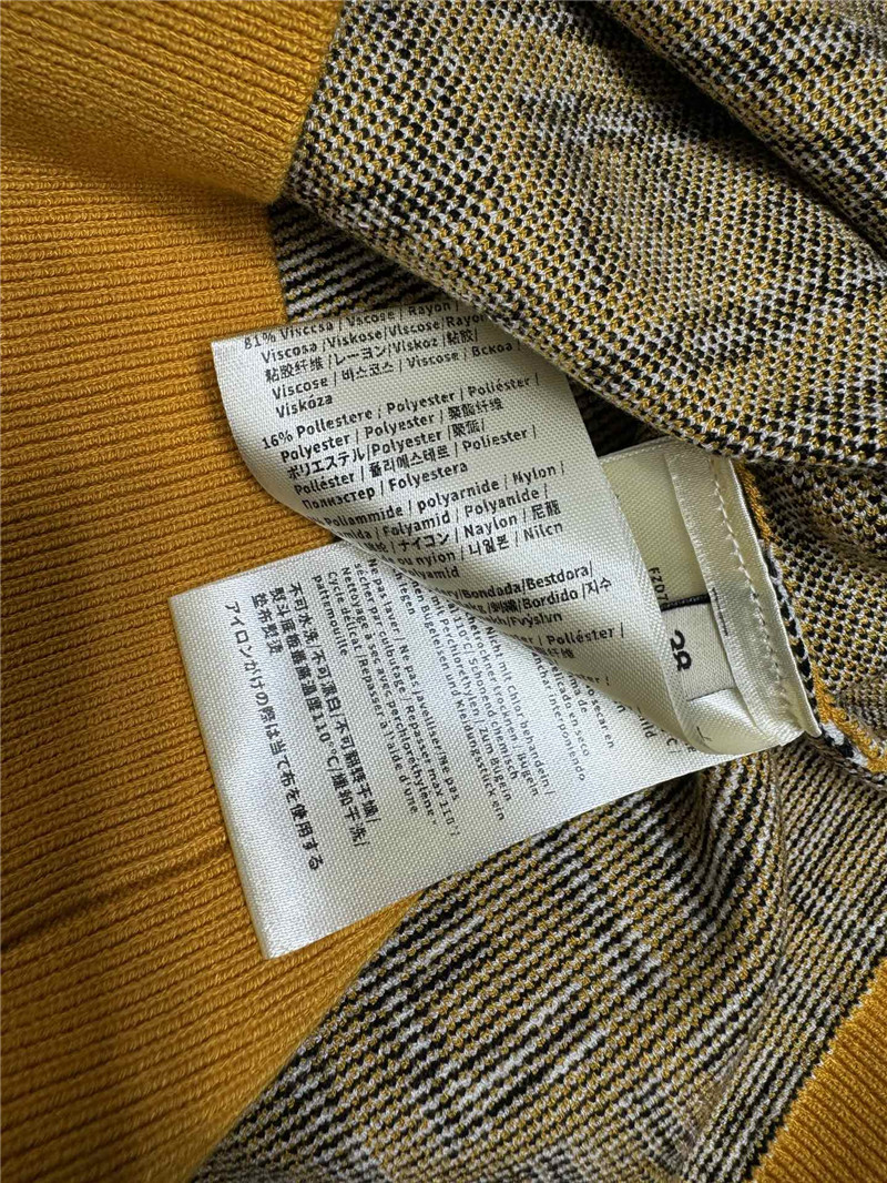 F**di jacquard v-neck cardigan yellow