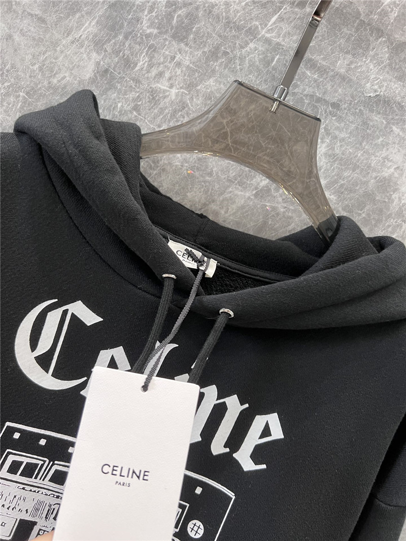 Ce1i*e printed cotton hoodie black