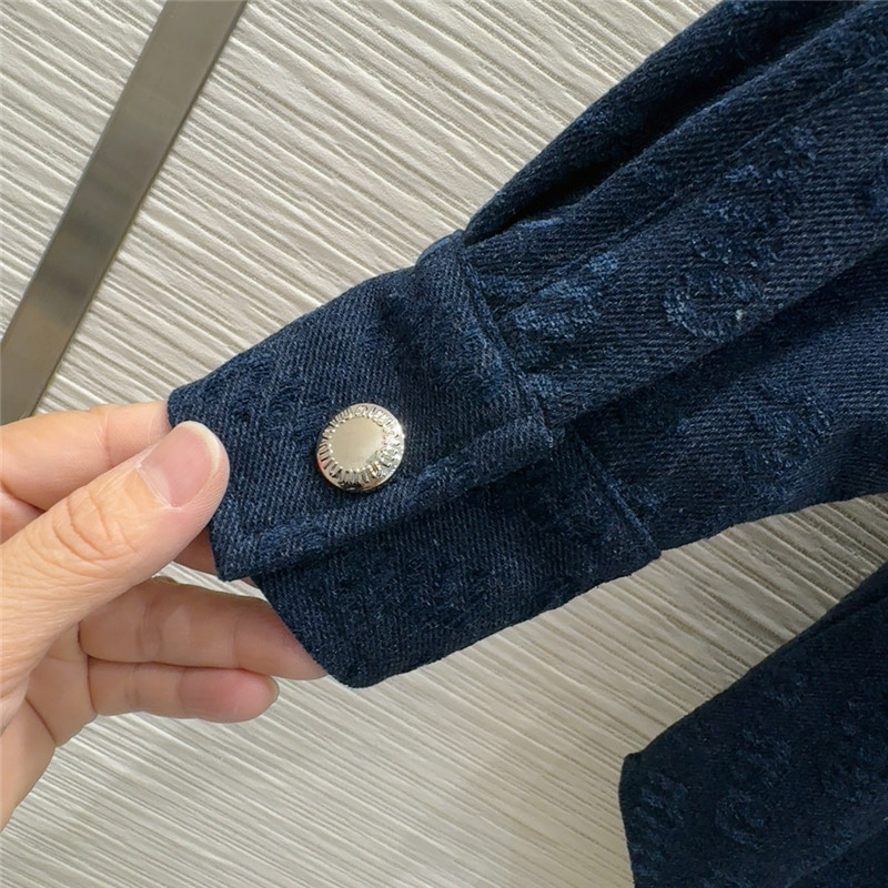 M1um1u jacquard shirt denim jacket