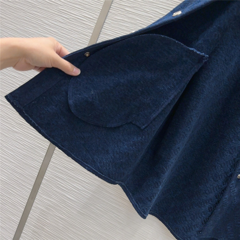 M1um1u jacquard shirt denim jacket