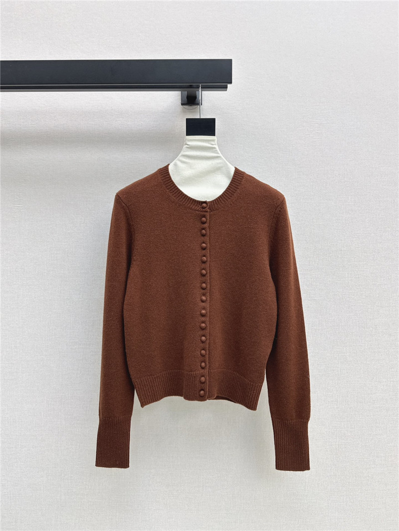 Pra*a triangle logo wool cardigan brown