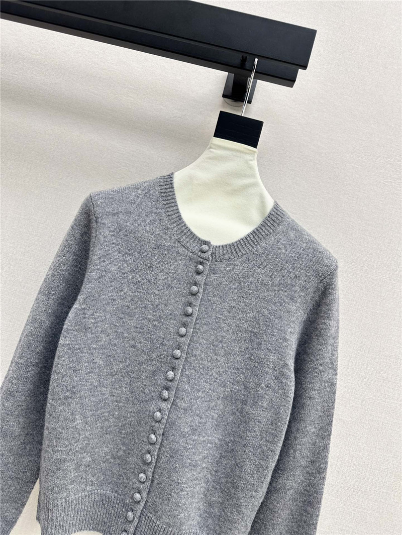 Pra*a triangle logo wool cardigan grey