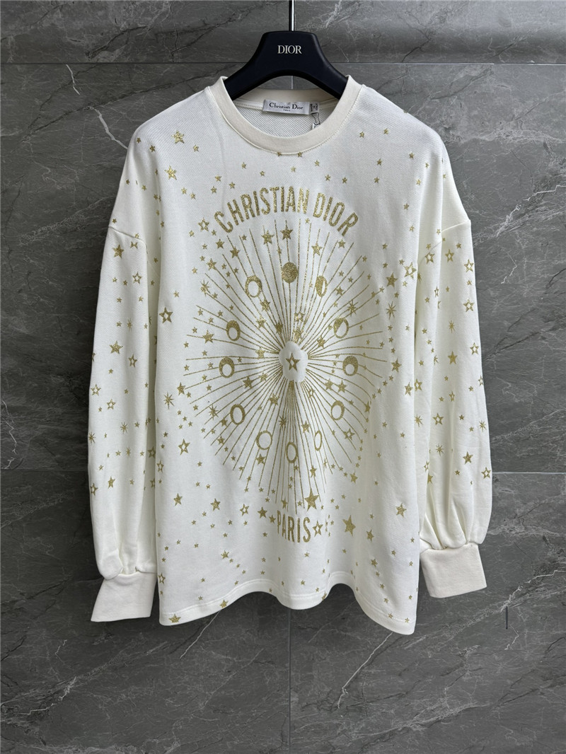D10r starry cotton sweatshirt white