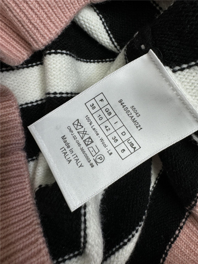 D10r marinière stripe wool cardigan pink
