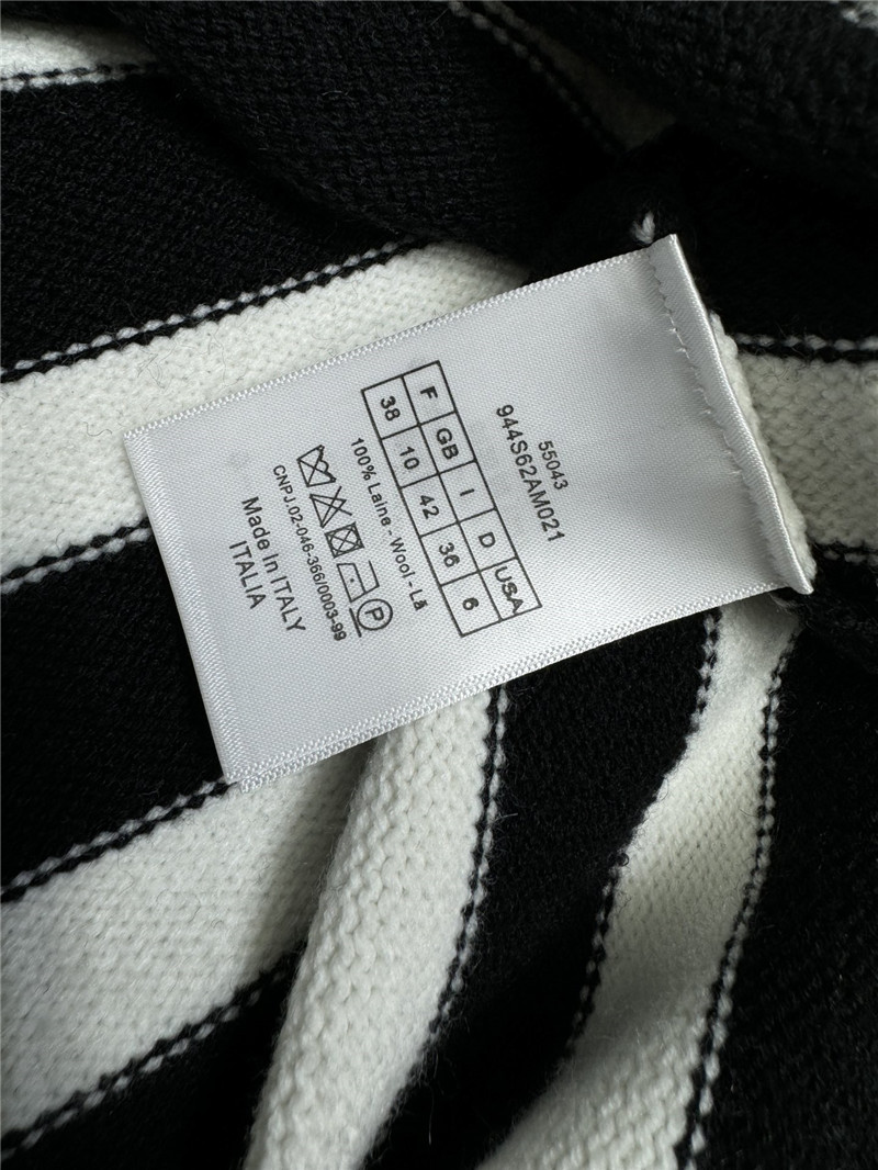 D10r marinière stripe wool cardigan grey