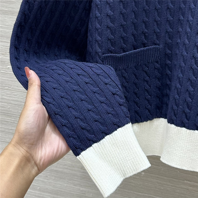 Gvc*1 half-zip cable wool sweater navy