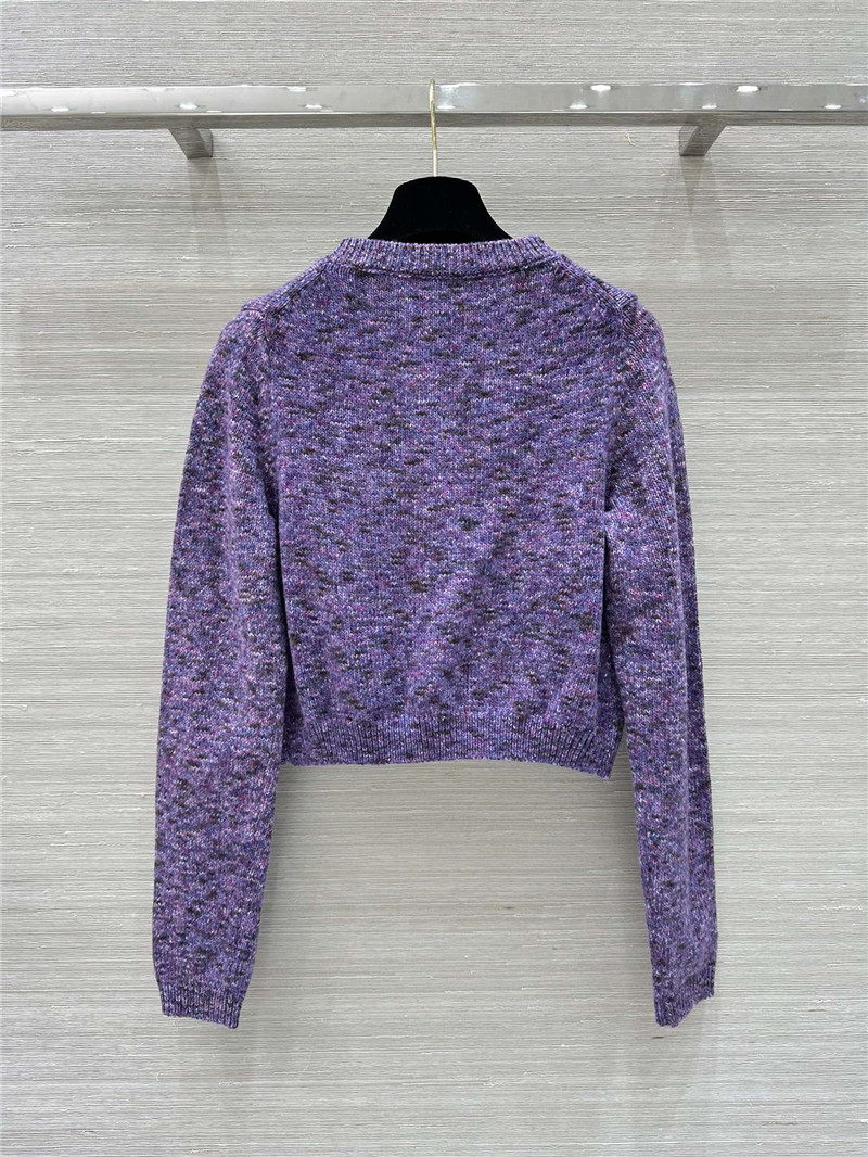 Ch**el short v-neck cardigan in purple