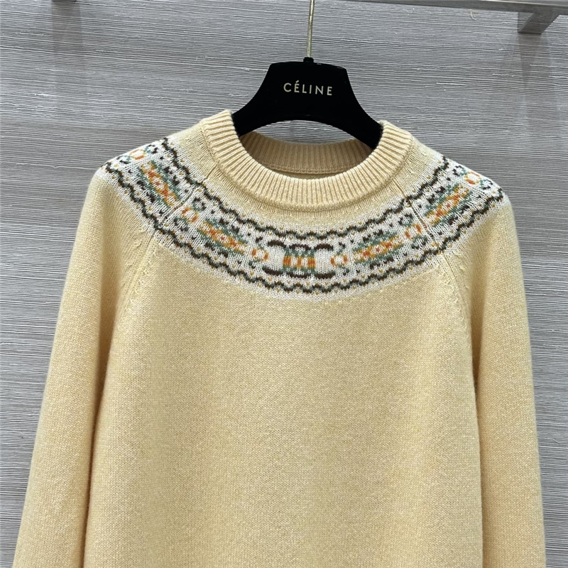 Ce1i*e triomphe fair isle wool sweater yellow