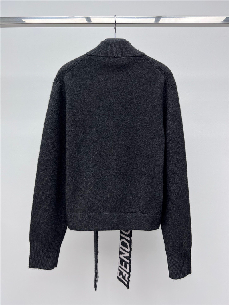 F**di logo ribbon wool sweater black