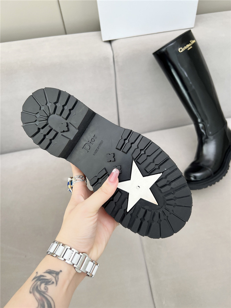 D10r d-scots patent leather high boots