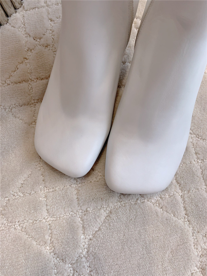 Ferragamo Elina White Calfskin Ankle Boots