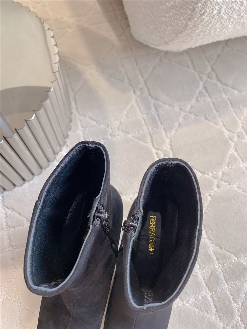 Ferragamo Suede Elina Ankle Boots